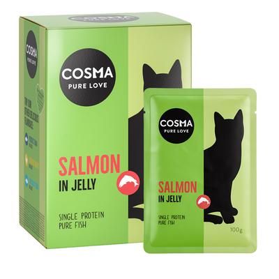 6x100g Salmon Cosma Original in Jelly Wet Cat Food Pouches