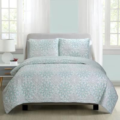 Felicity Quilt Set Quilts by Estate Collection in Aqua (Size TWIN)