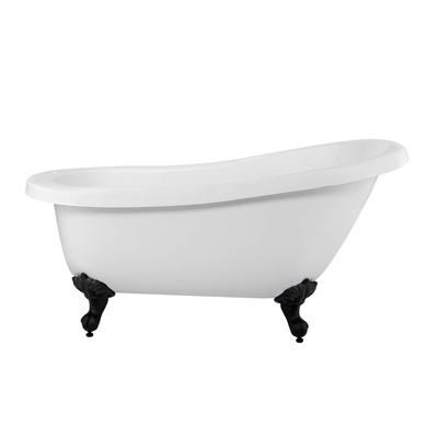 Randolph Morris Bristol 67 Inch Acrylic Slipper Clawfoot Tub - Rim Faucet Drillings - Imperial Ball & Claw Feet RMA67SL7WIMB