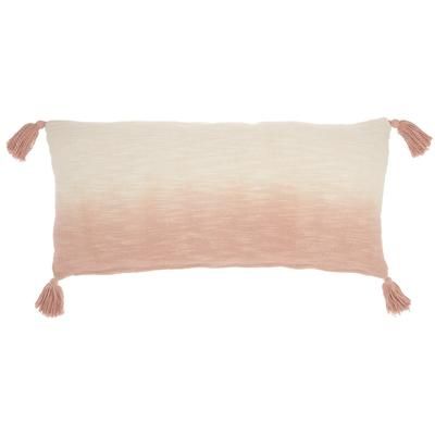 "Mina Victory Life Styles Ombre Tassels Blush Throw Pillows 14"X30" - Nourison 798019074869"
