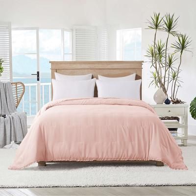 Ruffled Edge Down Alternative Blanket by St. James Home in Blush (Size KING)