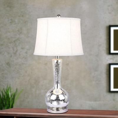 27.5" Silver Glass & Metal Table Lamp by Martin Richard in Silver Nickel