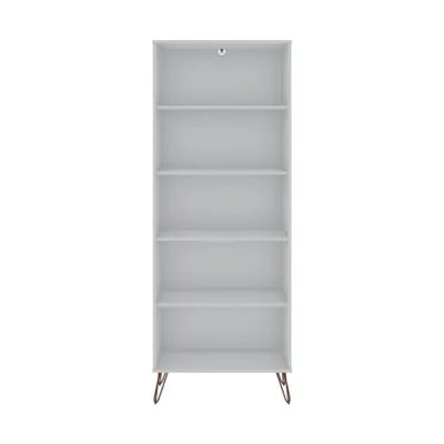 Manhattan Comfort Rockefeller Bookcase 3.0 In Black, White