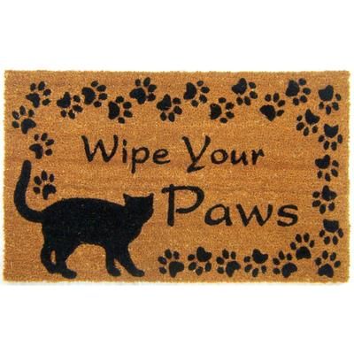 Cat Paws Coir Mat With Vinyl Backing Floor Coverings by Nature Mats by Geo in Multi