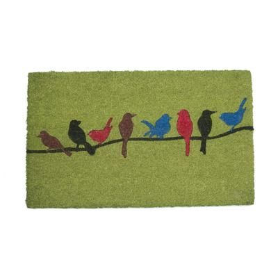 Colorful Birds Coir Mat With Vinyl Backing Floor Coverings by Nature Mats by Geo in Multi