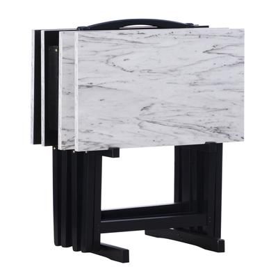 White Faux Marble Tray Set by Linon Home Décor in White