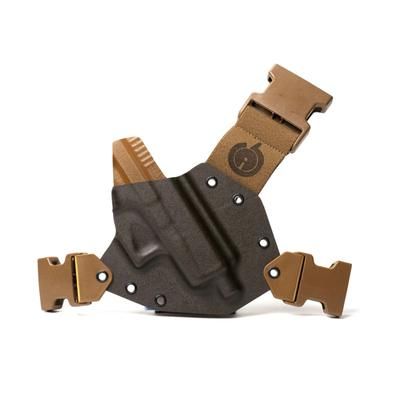 GunfightersINC Kenai Chest Holster XD-M 4 MAS Grey/Coyote Coyote Harness Right Hand KN-XDM4-040221