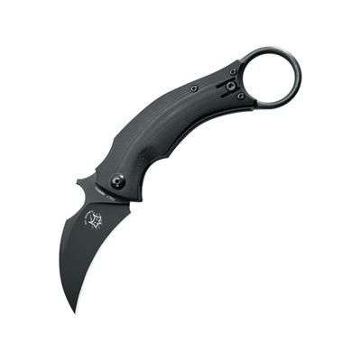 Fox Bastinelli BlackBird Linerlock Folding Knife 2.5" black oxide coated Bohler N690 stainless kara Black G10 handle FX-591BK