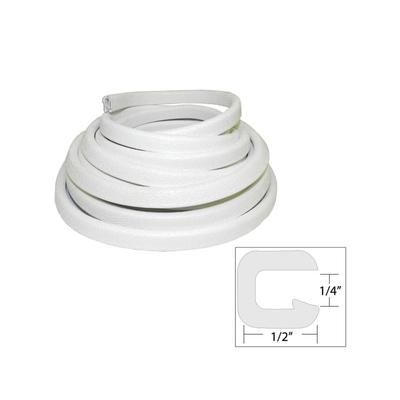 TACO Marine Flexible Vinyl Trim - 1/4" Opening x 1/2"W x 25'L - White V30-1008W25-1