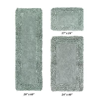 Shaggy Border Bath Rug Mat, 3-Pc. Set by Better Trends in Sage