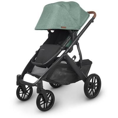 UPPAbaby VISTA V2 Single-to-Double Stroller - Gwen (Green Melange / Carbon / Saddle Leather)