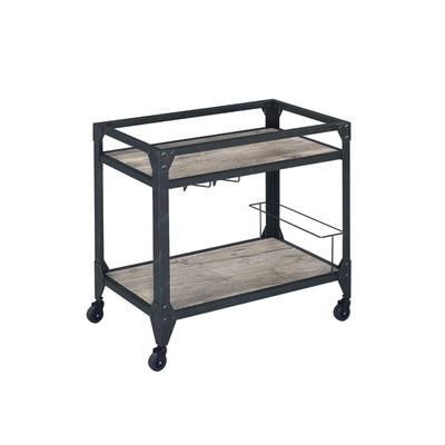 Serving Cart by Acme in Rustic Oak Charcoal