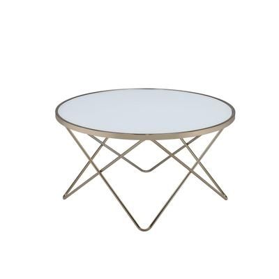 Coffee Table by Acme in Champagne Frosted Glass