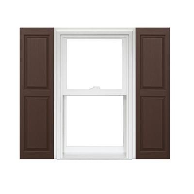 Homeside Raised Panel Vinyl Shutters (1 Pair) Special Order 14-1/2 Inch x 59 Inch - 035 Brown