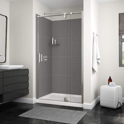 Maax Utile Alcove 60 x 32 Erosion Shower Wall - Pebble Grey 107463-306-514
