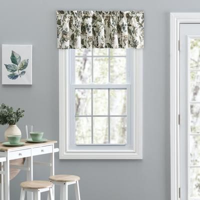Madison Floral- Multi Colored Jacobean Floral- Tailored Valance by Ellis Curtains in Blue