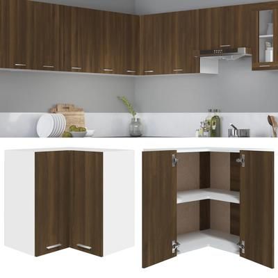 vidaXL Mobile Pensile Angolo Rovere Marrone 57x57x60 Legno Multistrato