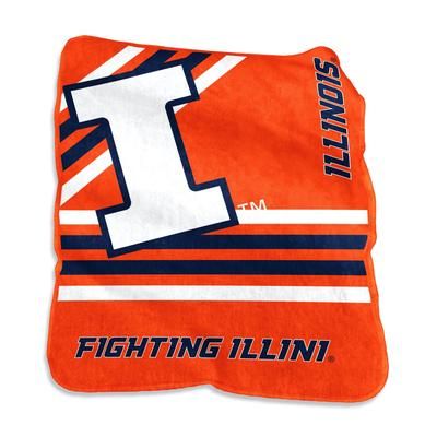 Illinois Raschel Throw Home Textiles by NCAA in Multi