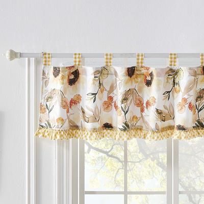 Somerset Ruffled Gingham Window Valance by Greenland Home Fashions in Gold
