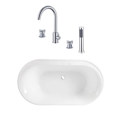 Randolph Morris Stewart 66 Inch Acrylic Double Ended Freestanding Tub Package RMBP103-66-CPF2