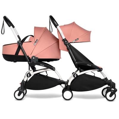 Babyzen YOYO Connect Double Stroller Bassinet / 6+ Bundle - White / Ginger