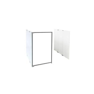 6'W x 6'D x 5'H Economy White Laminate Modular Office - Longitudinal Add On Office