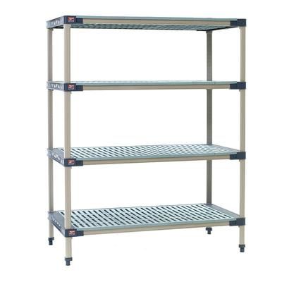 Metro X366G4 MetroMax 4 Polymer Louvered Shelf Kit - 60"W x 18"D x 63"H, 4 Louvered Shelves