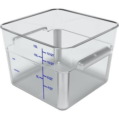 Carlisle 1195407 12 qt Square Food Storage Container - Clear, 12 Quart, Polycarbonate