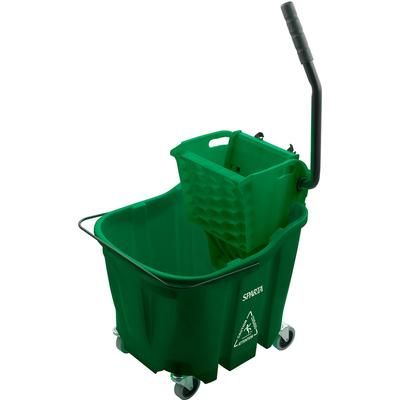Carlisle 8690409 35 qt Mop Bucket Combo - Side Press Wringer, Green