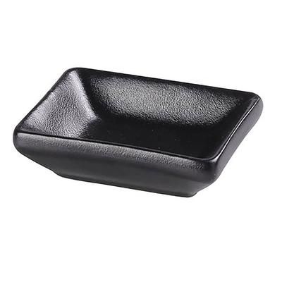 Yanco NB-4030 1 oz Rectangular Sauce Dish - Ceramic, Noble Black