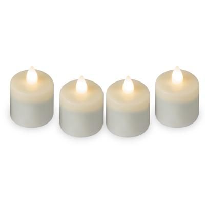 Sterno 60322 Rechargeable LED Flameless Tealight Candle, Warm White Flame, Pack of 4