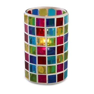 Sterno 80200 Capri Candle Lamp - 3 1/8"D x 4 7/8"H, Glass, Multi Colored, Multi-Colored, Case of 6