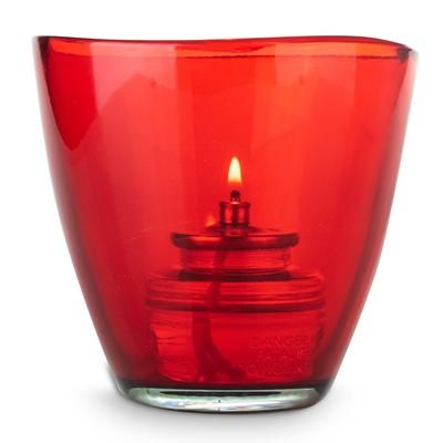 Sterno 80555 Helix Candle Lamp - 3 1/2"H, Glass, Red, Case of 6