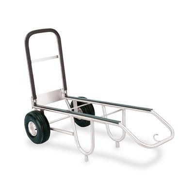 Forbes Industries 1570-B-SS Bellman's Handtruck w/ 23 1/2" Fold Up Dropnose & Black Vinyl Bumpers - Brushed Steel