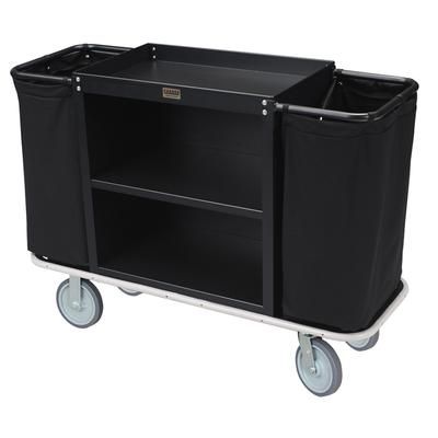 Forbes Industries 2101 Housekeeping Cart w/ 2 Shelves & 2 Bag Style - 30"W x 19"D x 30"H, Steel, Black