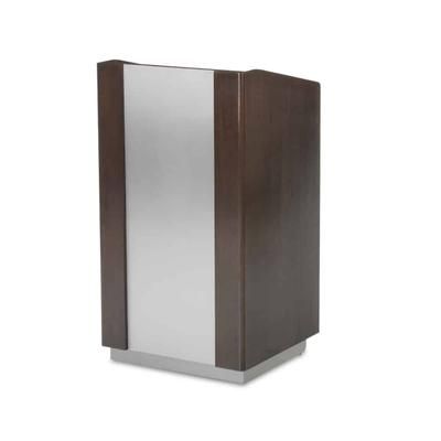 Forbes Industries 5908 Floor Podium w/ 1 Shelf - 25-1/2"W x 23-1/2"D x 47"H, Wood Veneer w/ Steel Panel, Brown
