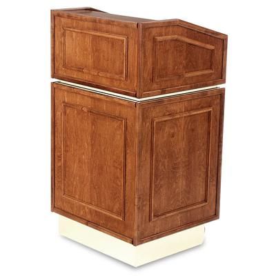 Forbes Industries 5918 2 Piece Podium w/ 2 Open Sections - 26"W x 23 1/2"D x 47"H, Wood Veneer, Brown