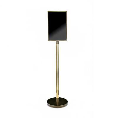 Forbes Industries 6817 70"H Poster Stand w/ 14" x 22" Window - Brass Post