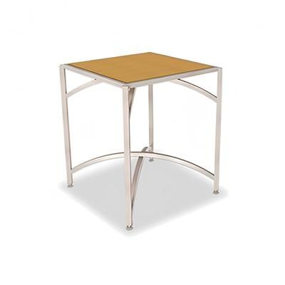 Forbes Industries 7031L-48 30" Square Collapsible Table w/ Laminate Top & Brushed Steel Frame - 48"H, Stainless Steel