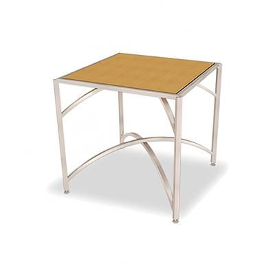 Forbes Industries 7037L-48 36" Square Collapsible Table w/ Laminate Top & Brushed Steel Frame, 48"H, Stainless Steel