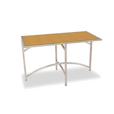 Forbes Industries 7039L-48 Rectangular Collapsible Table w/ Laminate Top & Brushed Steel Frame, 48"H, Stainless Steel