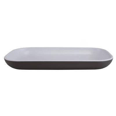 Elite Global Solutions B127RC2T-WS/CH 12" x 7" Rectangular Kona Platter - Melamine, Chocolate/White, Brown