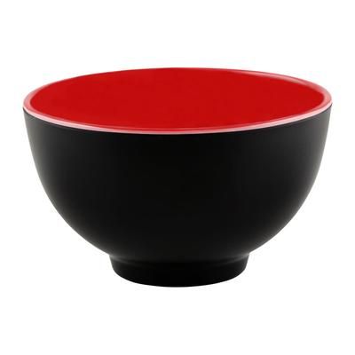 Elite Global Solutions JW452T-BR 12 oz Round Melamine Bowl, Black/Red, Red/Black, 4 1/4" x 2 5/8"