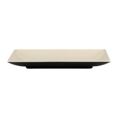 Elite Global Solutions JW952T-ES Karma Rectangular Melamine Dinner Plate - 9" x 5", Ebony/Sand, Black