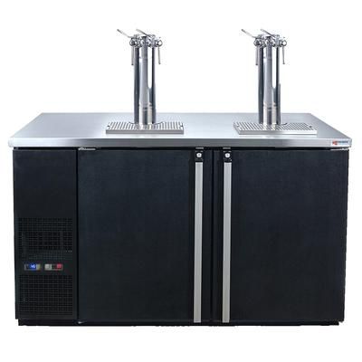 Micro Matic MDD58W-E-A 59 1/2" Dual Zone Wine Dispenser w/ (8) 1/6 Size Keg Capacity - 8 Columns & 8 Taps, Black, 115v