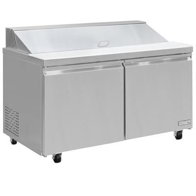 MoTak MST-60-X 60 1/5" Sandwich/Salad Prep Table w/ Refrigerated Base, 115v, 16 Sixth-Size Pans, 2 PVC-Coated Shelves, Stainless Steel