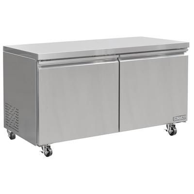 MoTak MUR-60-X 60 1/5" W Undercounter Refrigerator w/ 2 Sections & 2 Doors, 115v, Silver