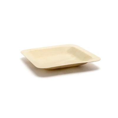 Front of the House DAP063NAW28 4 1/2" Square Servewise Disposable Plate, Pinewood, Beige, Case of 200