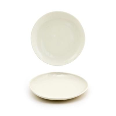 Front of the House DAP076BEP23 6" Round Kiln Plate - Porcelain, Vanilla Bean, White