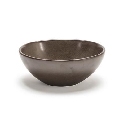 Front of the House DBO153ESP22 28 oz Oval Kiln Bowl - 7" x 6 1/4", Porcelain, Mocha, Brown